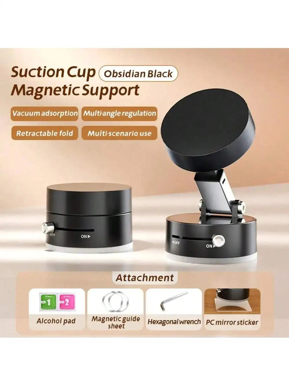Y330 Foldable Magnetic Vacuum Suction Phone Holder Double Sided Suction Cup Car Bracket Portable Lazy Phone Stand for Home Car ﻿