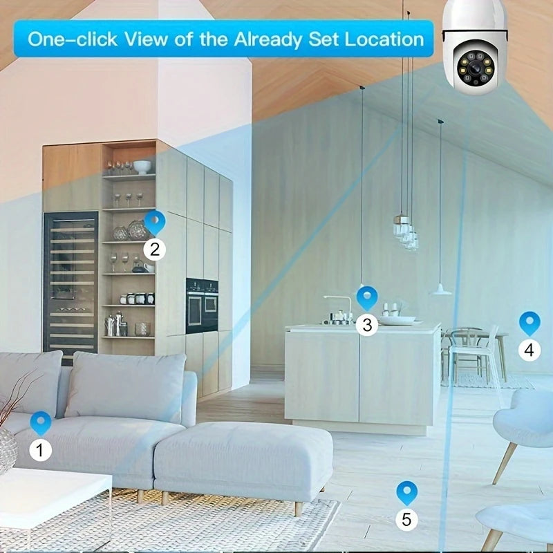 Ease Life App 5G/2.4G WiFi,4MP,IP54,E27 Light Bulb Security Camera Indoor Outdoor Wireless  Color Night Vision Motion Detection