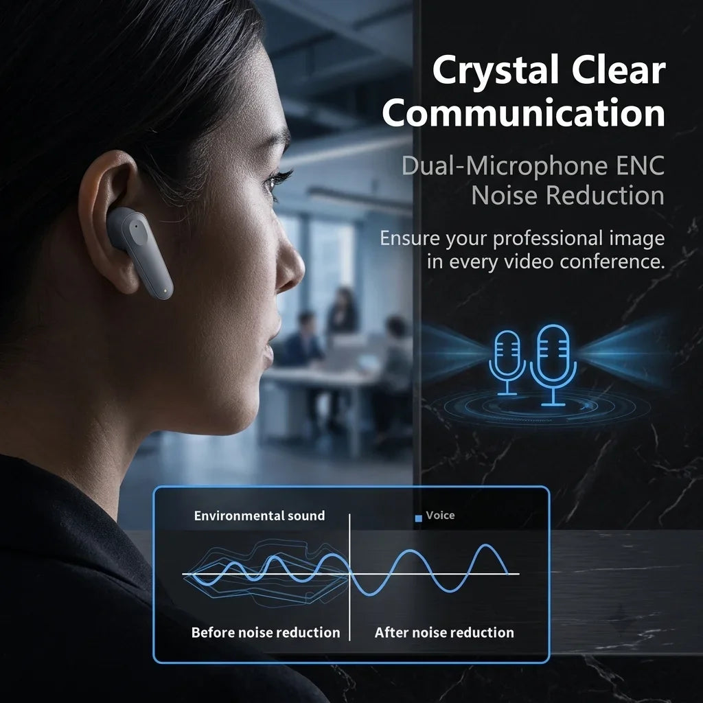 Wireless Bluetooth Earphones Low Latency Game Music Headphones Long Playback Headset HiFi Stereo TWS Gaming Earbuds HD Call Mic