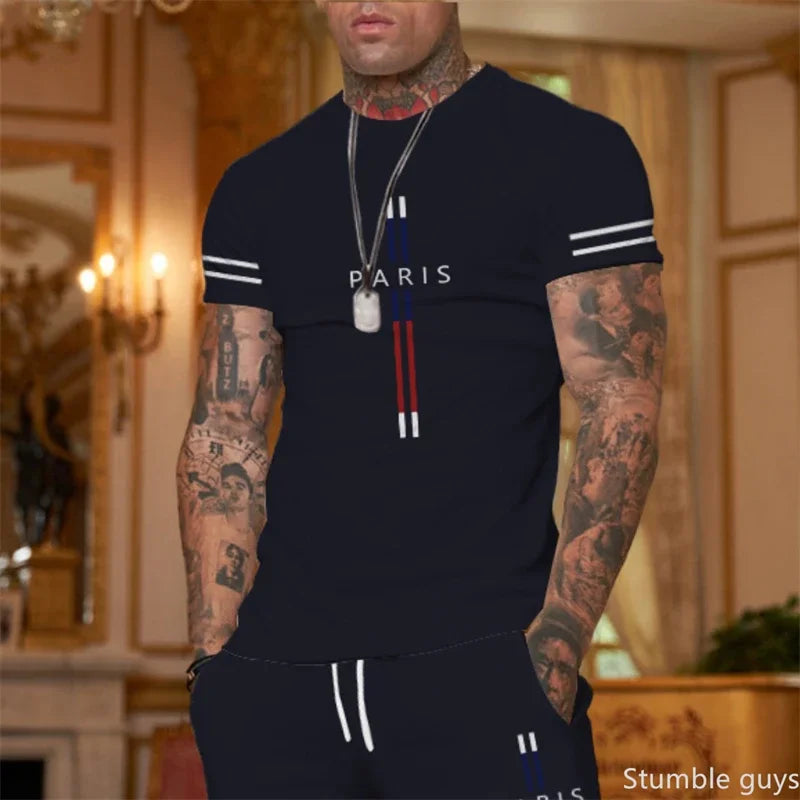 2026 Men's Fashion Anime T-Shirt Summer Loose Short Sleeve Comfortable Fabric Oversized Sports Jersey Casual Tops