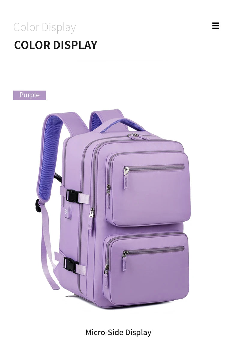 Large Travel Backpack for Women Men Cabin Bag Multifunctional Airplane Waterproof Backpack with USB Charging Anti-Theft Backpack
