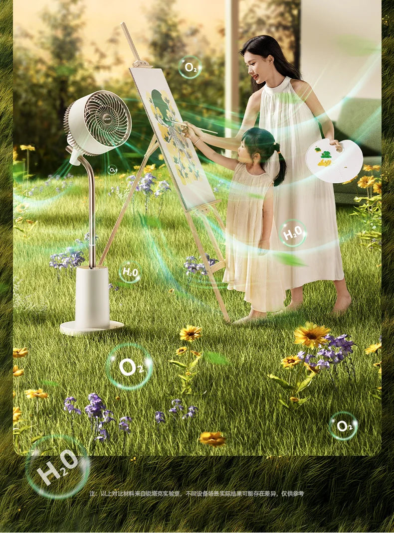 Air Circulation Fan Silent Electric Fans High Wind Floor Portable Fan Powerful Energy-saving Fan Cooling with Atmosphere Light