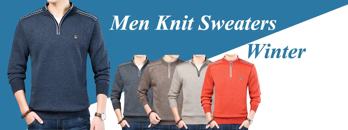 Autumn Winter Men's Warm Sweater Casual O-Neck Thick Cashmere Turtleneck Pullover Men Classic Plaid Sweaters Knitwear Clothing