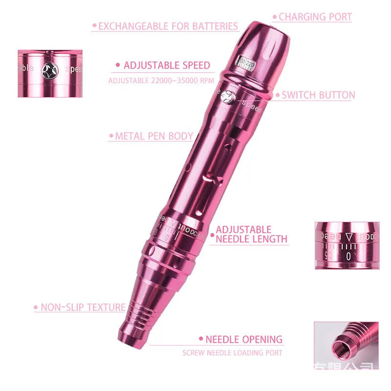 Professional Makeup Tattoo Kit Eyebrow Tattooing, Beauty Contact, Line Tattooing Machine with Dual Batteries for Beginners