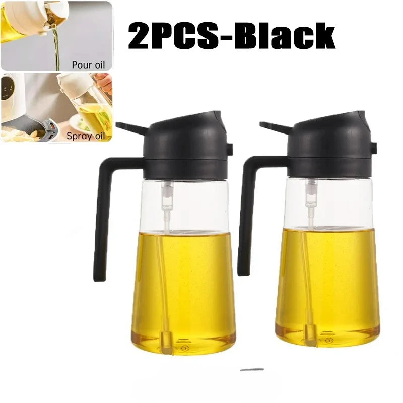 200/300/500ml Oil Spray Bottle BBQ Cooking Olive Oil Sprayer Plastic Baking Oil Spray Empty Bottle Vinegar Bottle Or  Oil brush