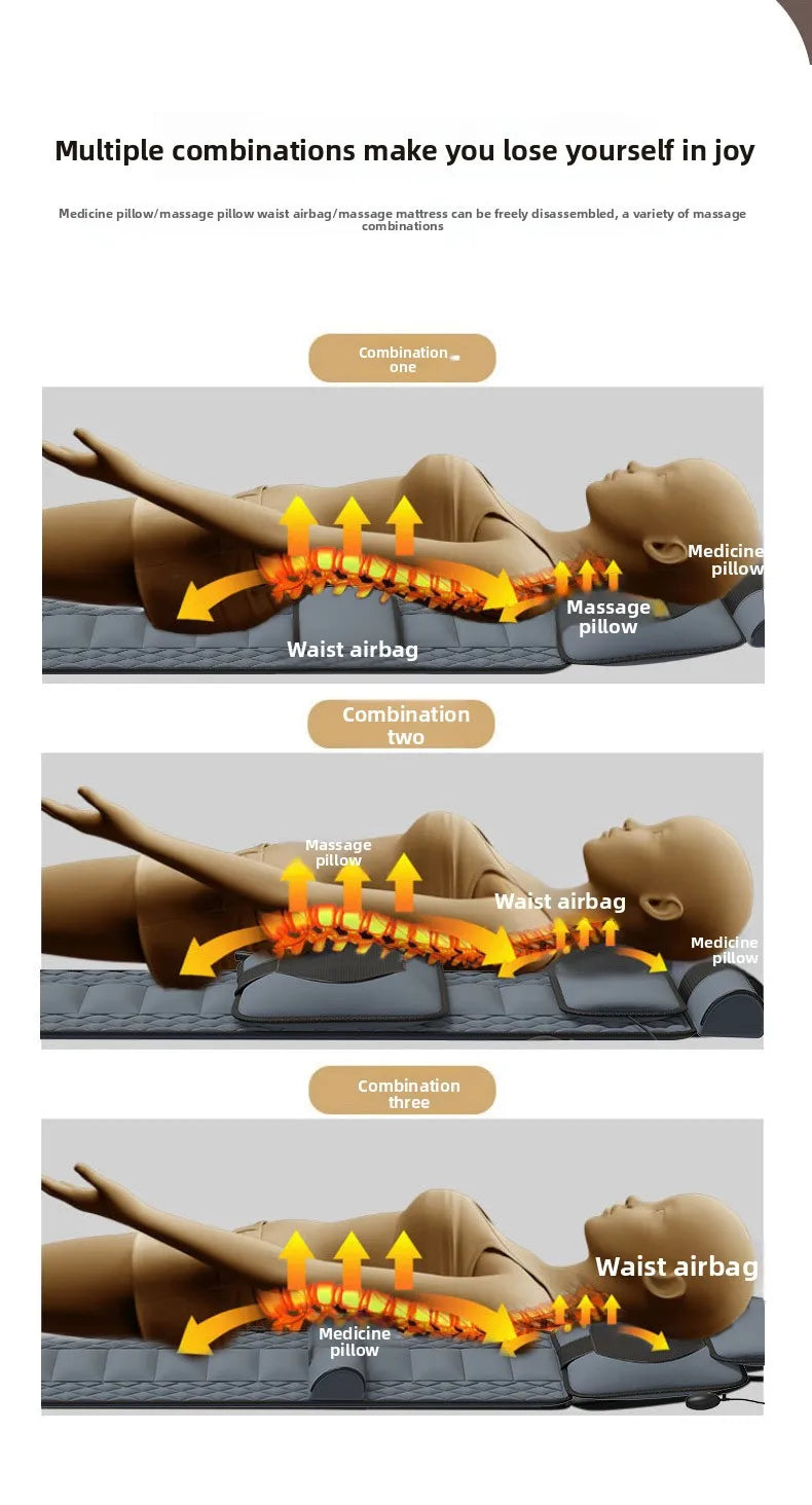 Crossborder Electric Massage Mattress Smart Home Use Full Body Heated Neck Back Waist US Massager Neck Massage Pillow Massager