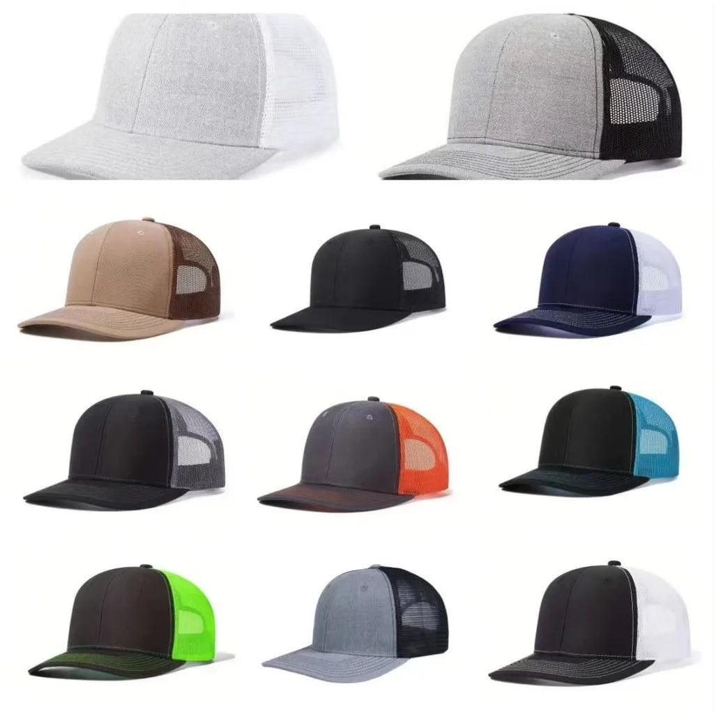 Richardson 112 Unisex Mesh Trucker Cap Breathable Sun Hat with Slightly Curved Brim Baseball Cap for All