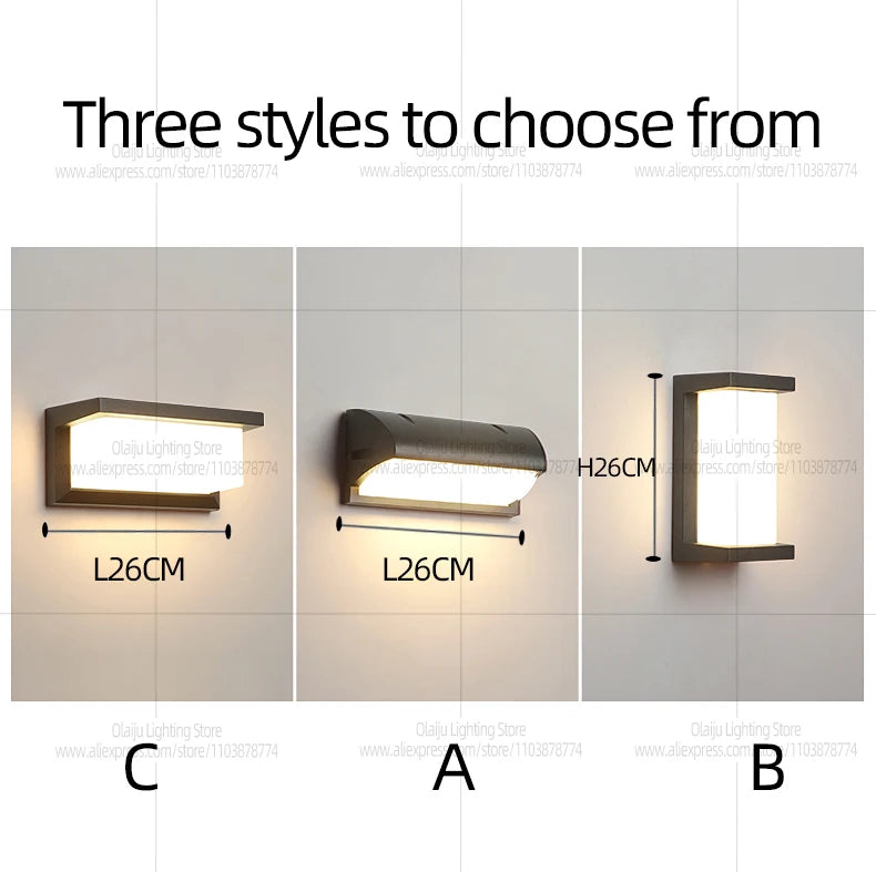 LED Outdoor Wall Light Modern Indoor Home Waterproof IP65 Courtyard Light Porch Light Balcony Wall Light Park Decorative Light