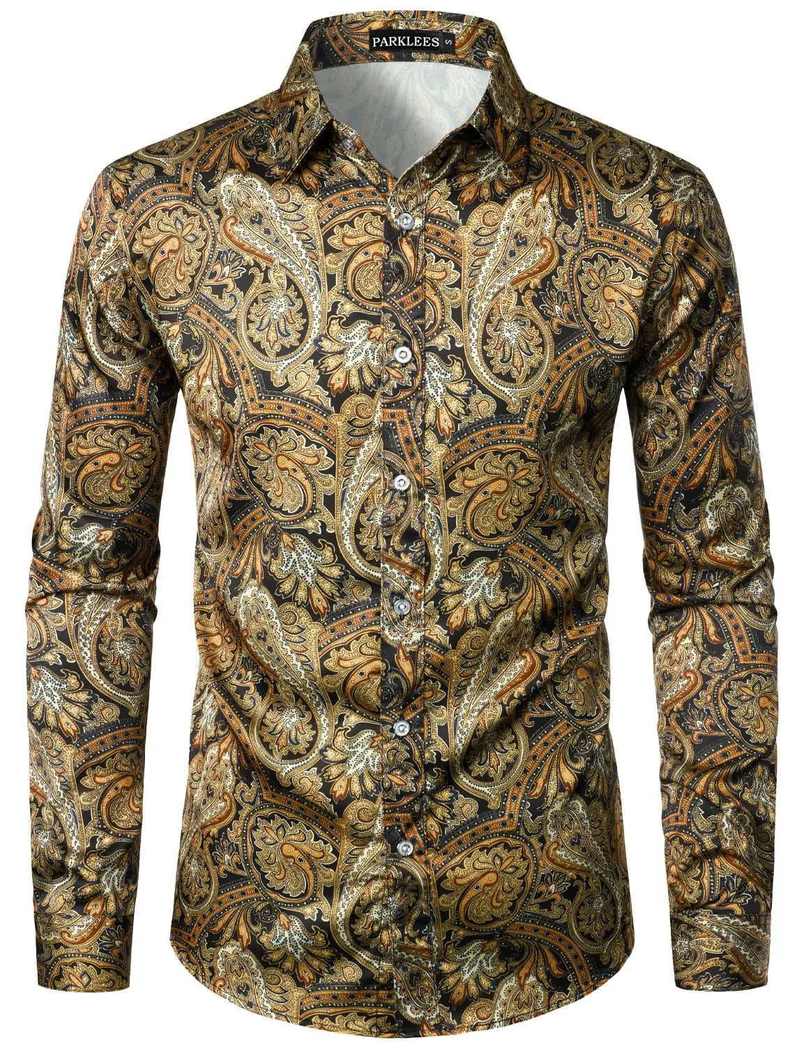 Men's long-sleeved shirt casual fashion 3d simple gradient printing shirt shirt men's lapel shirt long-sleeved New Year gift