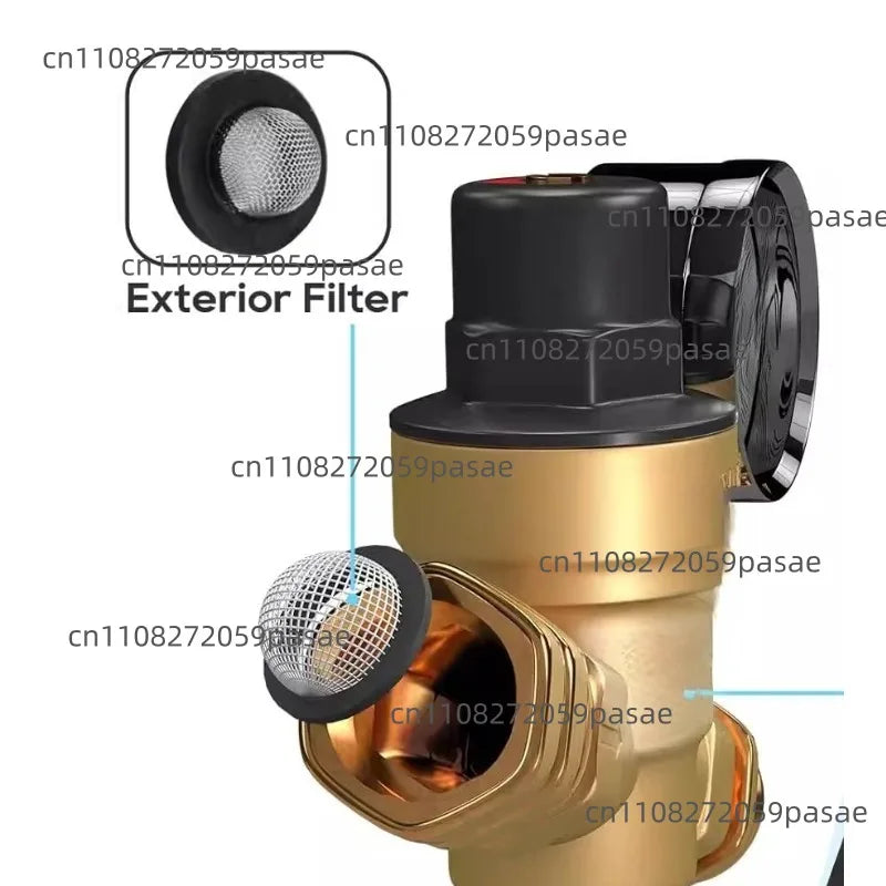 Hydraulic reducer with meter and intake screen filter for RV