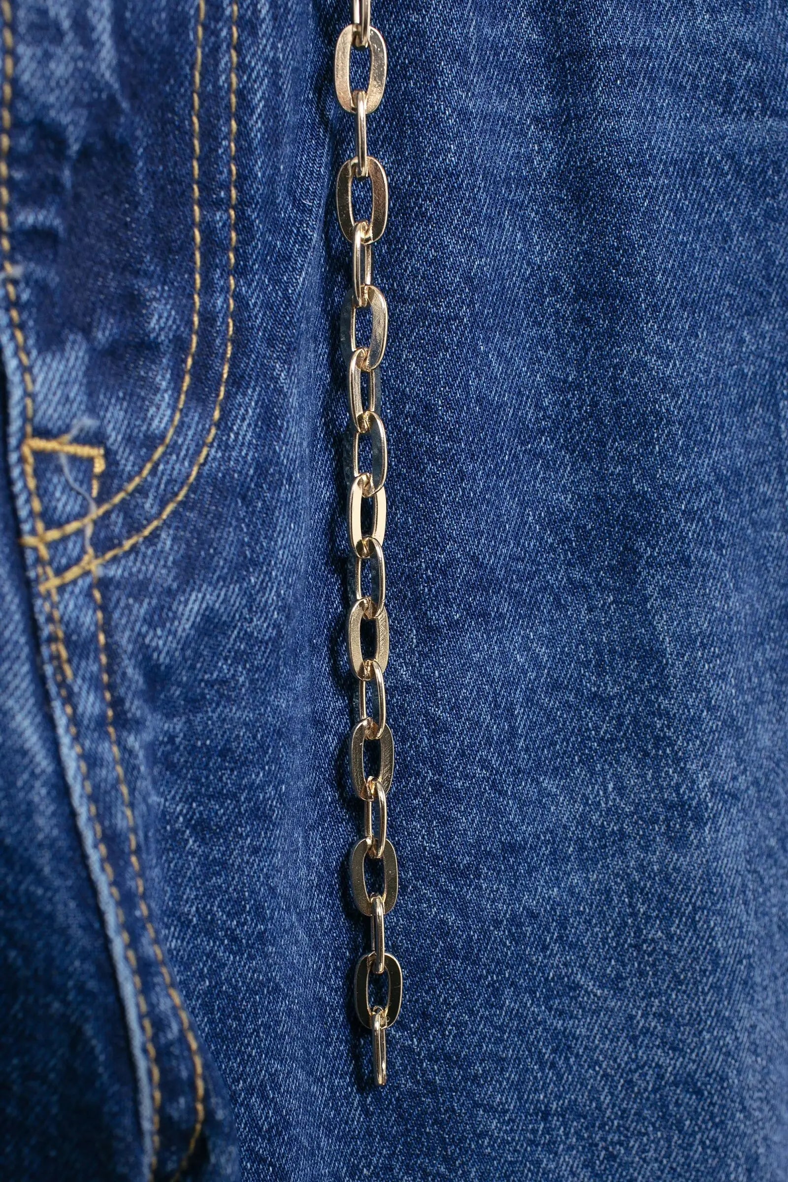 HH 2025 Summer Women Fashion Denim Trousers Set Solid Cropped Vest Top + Chain Lace Up Versatile Female Wide Leg Long Pant