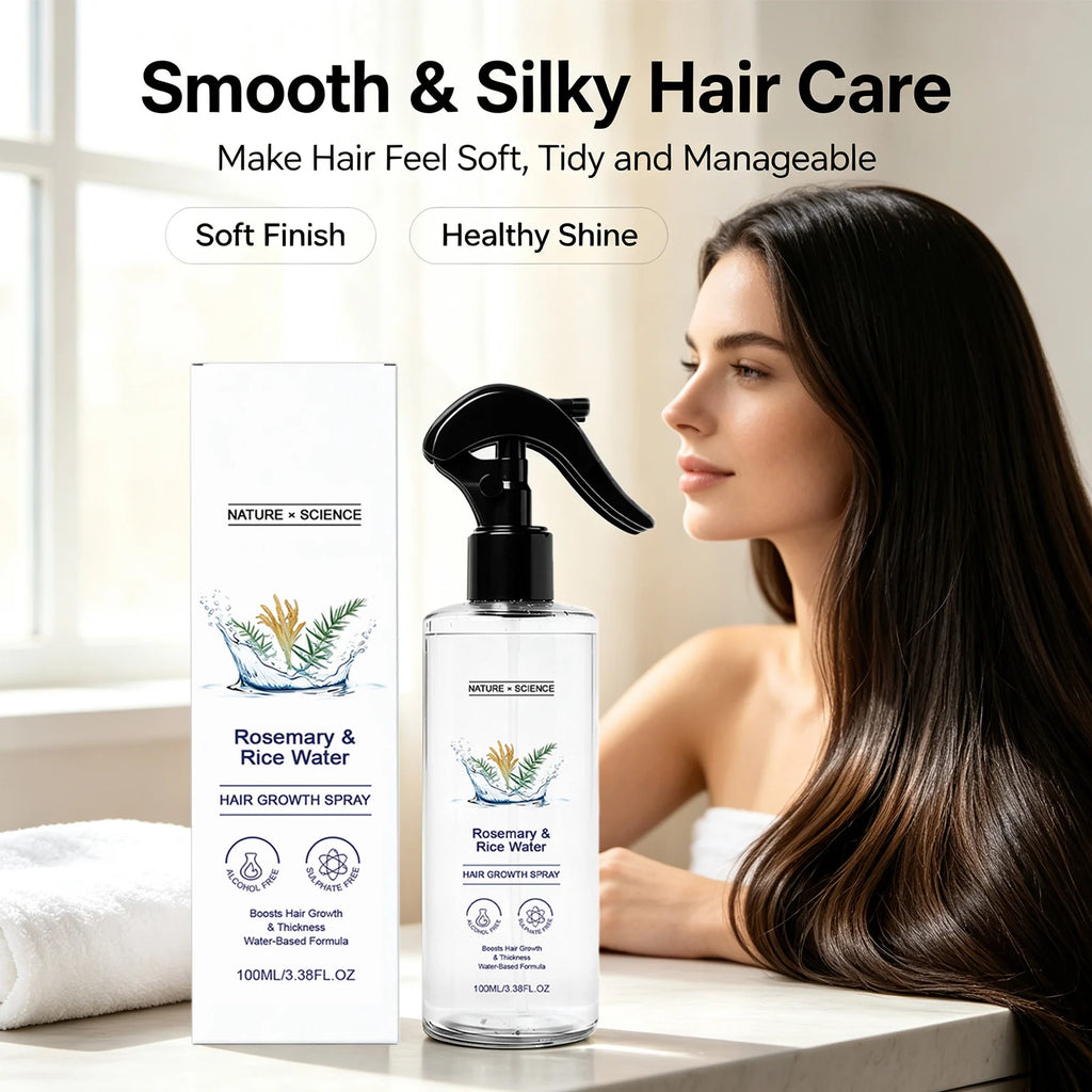 Rosemary & Rice Water Hair Spray Nourishing Hair Roots Repair Dry Hair Improving Smoothness Fragrance Soothing Hair Care Spray