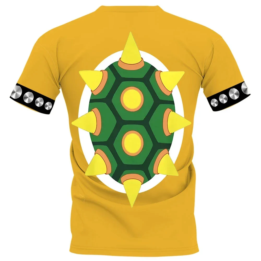 Cartoon Bowser 3D printed T-shirt Harajuku men's and women's casual top Cosplay costume Boys/Girls Summer Short sleeved Tshirt