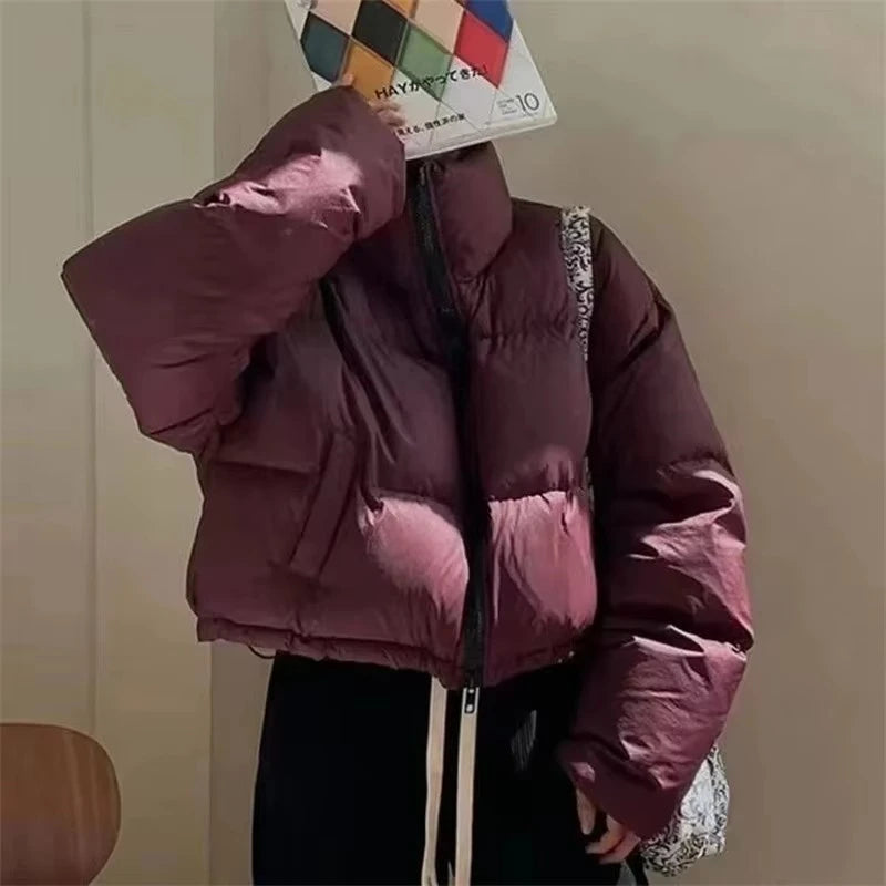 Women's Winter Parkas 2026 New Thick Streetwear All Match Ladies Down Cotton Jacket Comfortable Simple Short Female Warm Coat
