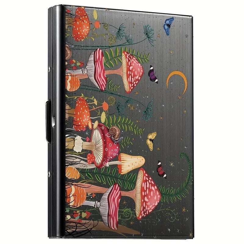 Double-sided color printing 6-card stainless steel RFID anti-theft credit card holder with swipe function