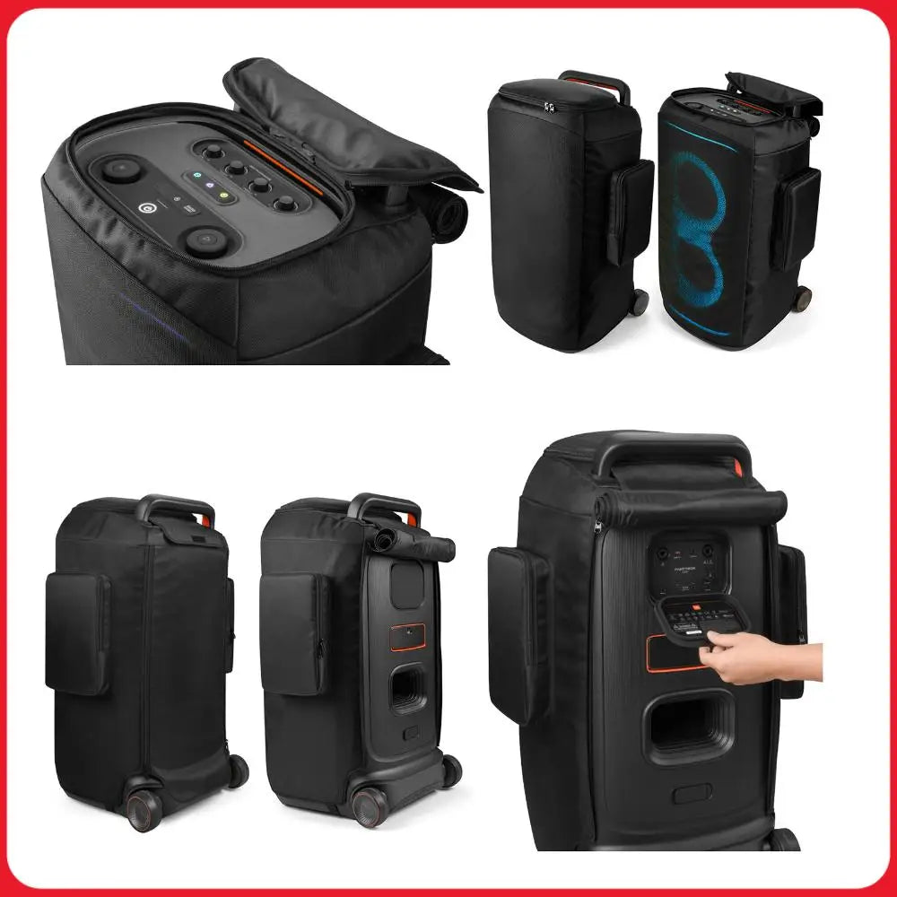 For JBL PartyBox 520 Party Speaker Dust Cover with Storage Pocket Mesh Speaker Protective Cover Wear Resist Speaker Accessories