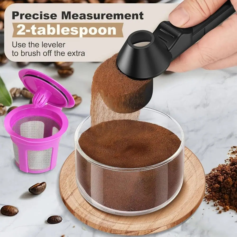 New No Spill Coffee Scoop Reusable Protein Powder Spoon Sliding Spoon Funnel for Milk&Supplements Kitchen Gadgets