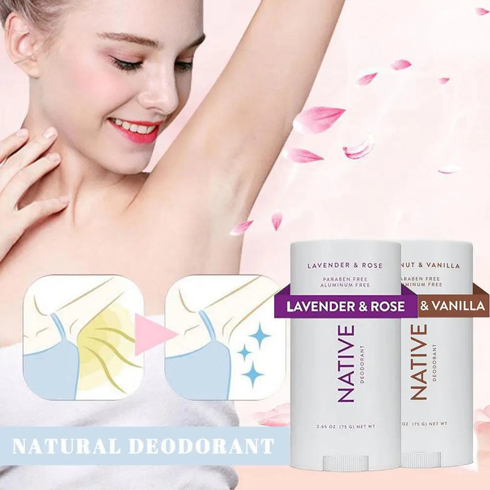 75g NATIVE Original Coconut Vanilla Deodorant Eucalyptus Mint Lavender Rose Sensitive Healthy Body Antiperspirant Cream Stick
