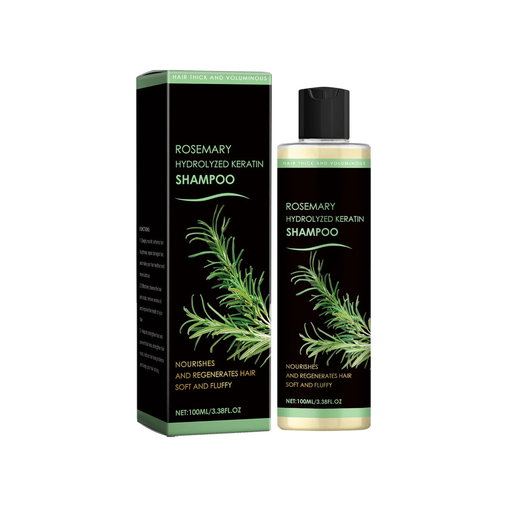 4pcs Rosemary Hair Growth Shampoo Thickening Hydrolyzed Keratin Dry Frizzy Damaged Repair Moisturizing Scalp Cleaning Shampoo
