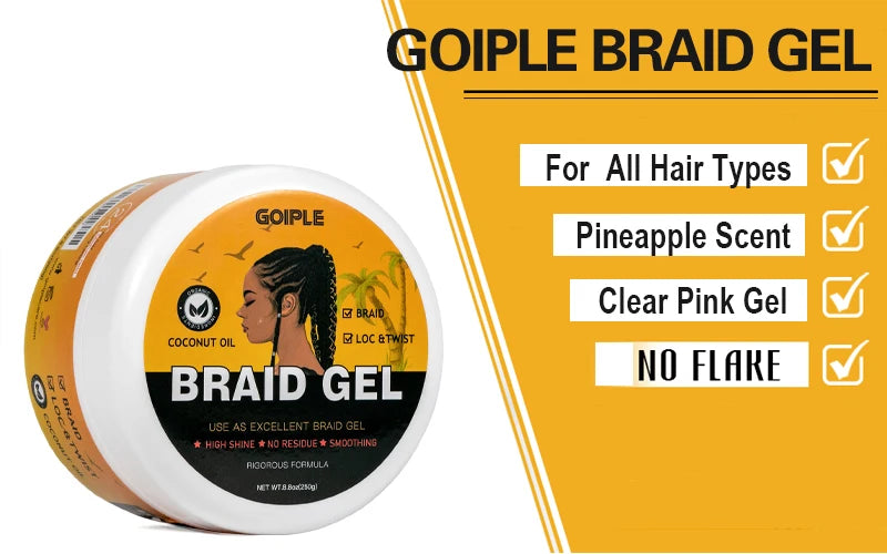 Braiding Gel Strong Hold Neat Braid Gel Hair Braid Gel for Braids Hair Mousse for Braids Styling Product Braid Mousse