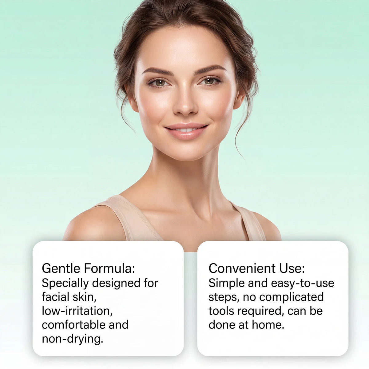 Painless Facial Hair Removal Cream Kit For Women Sensitive Skin 2‑in‑1 With Soothing Cream Home Use Upper Lip Chin Hair Remover