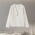 Casual Knitted Cardigans Women Elegant V-neck Loose Long Sleeve Sweaters 2025 Spring All-match Street Lady Outwear Lady Tops