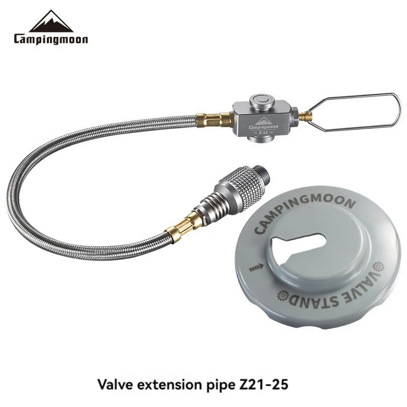 CAMPINGMOON Outdoor Split Stove Accessories Flat Gas Tank Extension Line With Valve Camping Stove Extension Pipe Adapter