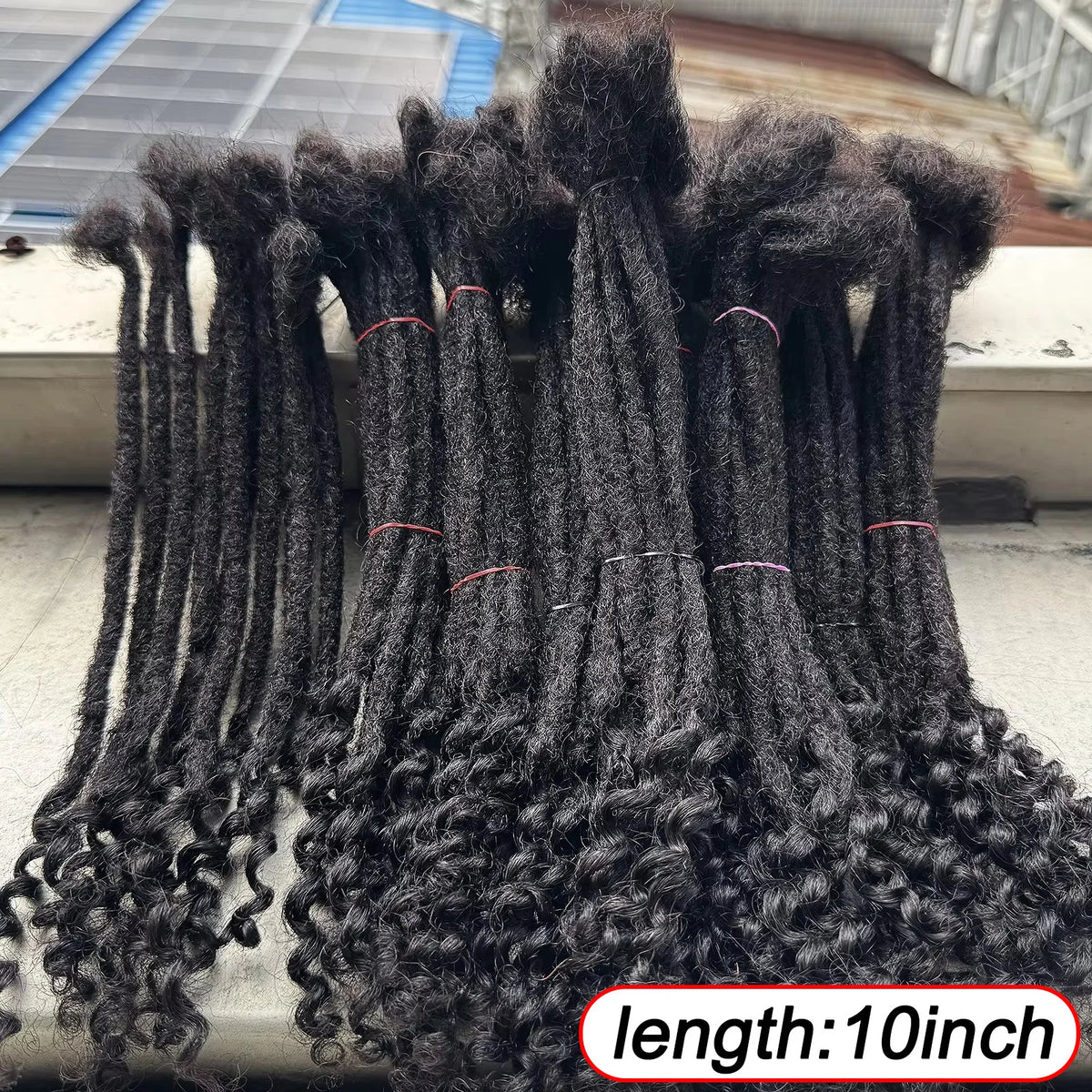Locks Extensions Curly Ends Handmade Human Hair Dreadlocks Extension Curly Ends Peruvian Remy Hair Can Be Dyed for Men Women