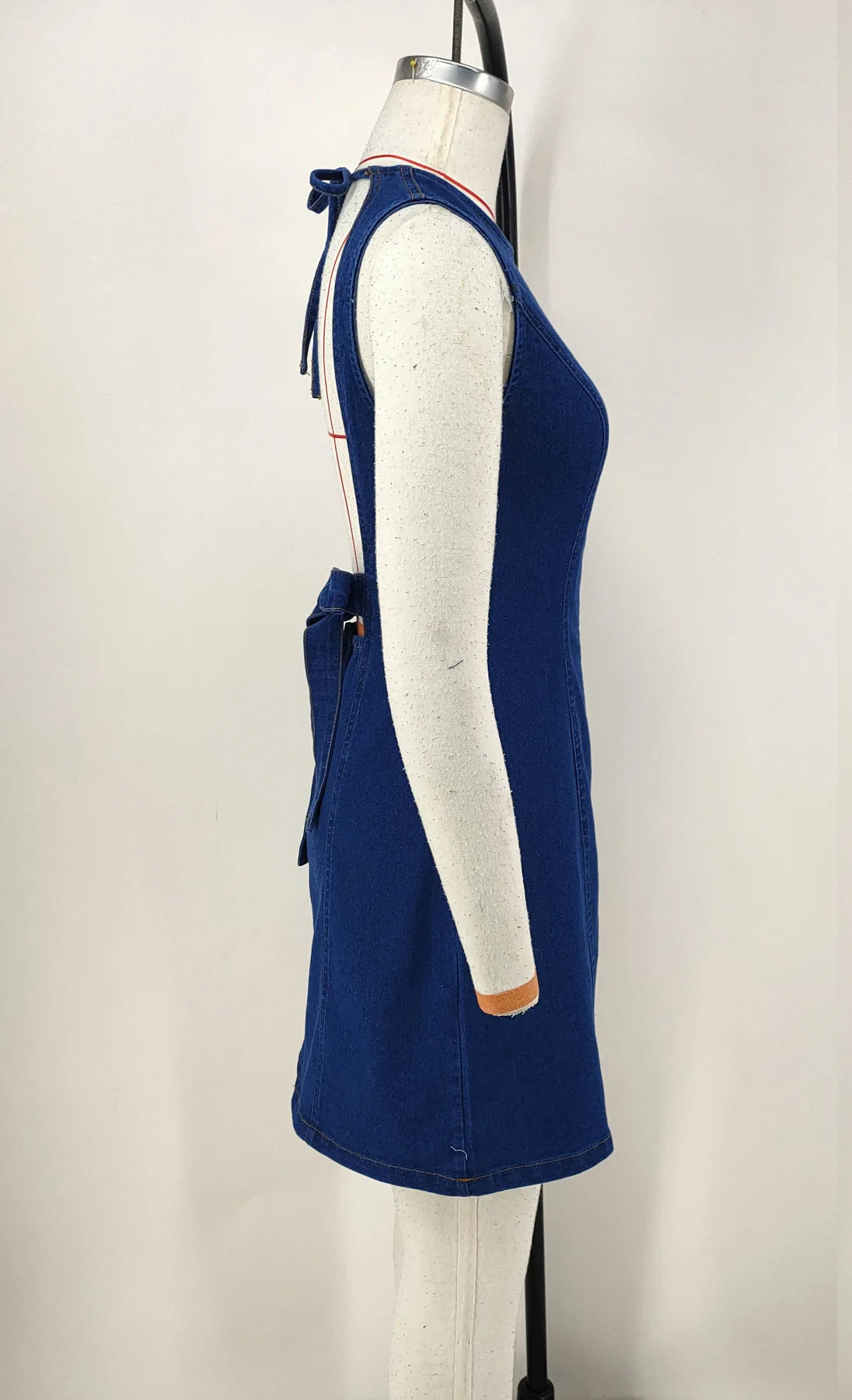 Summer Sleeveless Backless Denim Dress for Women Short Mini Dress Comfortable Breathable Casual Style