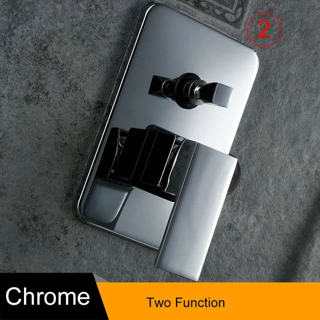 BECOLA Solid Brass Polished Chrome Or Black Single Handle 1-3 Way Wall Mount Bathroom Shower Mixer Control Valve