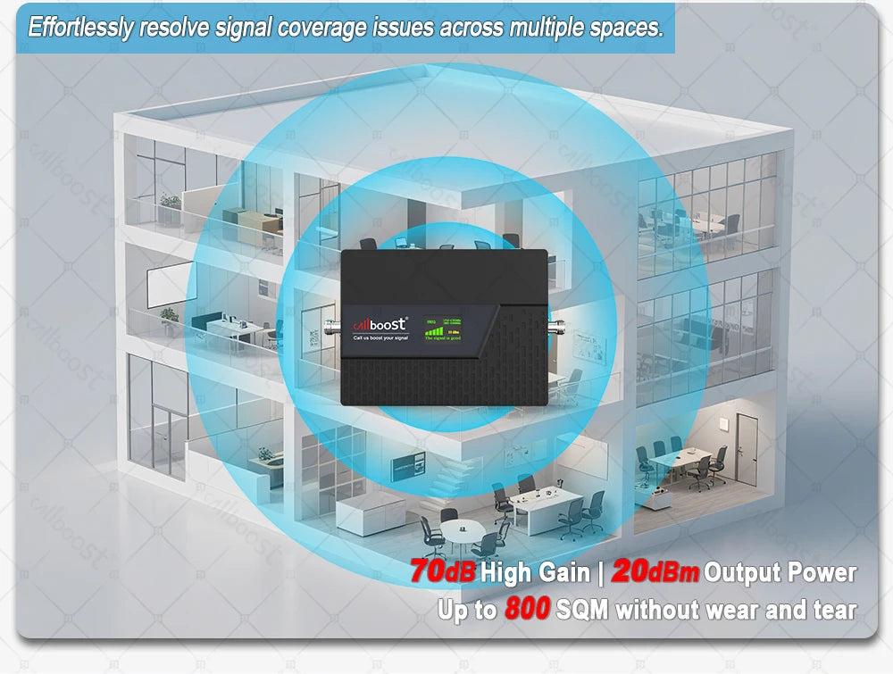CALLBOOST 5-Band Repeater Increases Cellphone signal 4G 1800 2100 900 2600 800 700MHz GSM LTE Signal Amplifier Enhanced Network