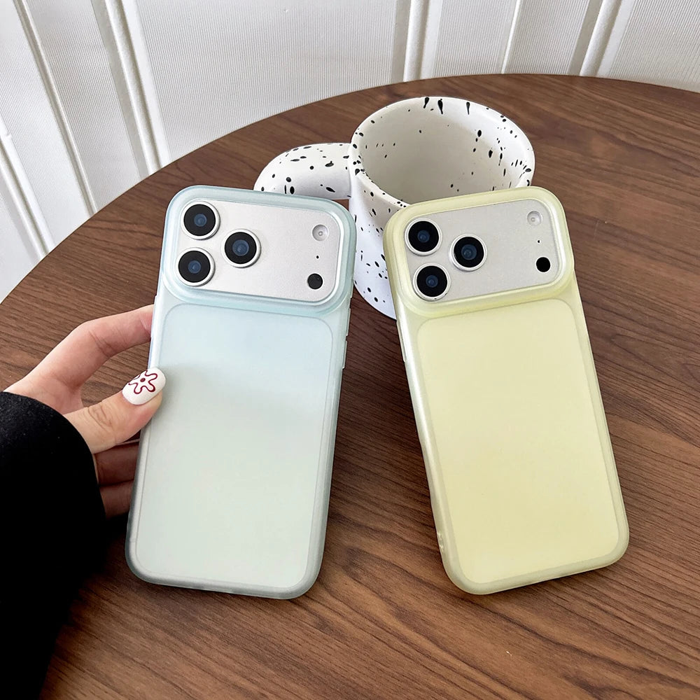 Luxury Transparent Matte Case For iPhone Air 17 16 15 14 13 12 Pro Max Plus 16E Clear Candy Color Silicone Soft Cover Shell 17P