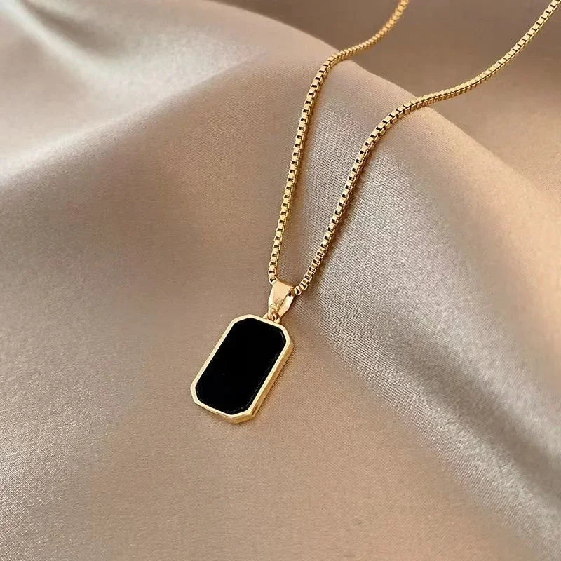 Necklaces Exquisite Minimalist Square Pendant Choker Chains Fashion Necklace For Women Jewelry Party Gifts Подвеска На Шею
