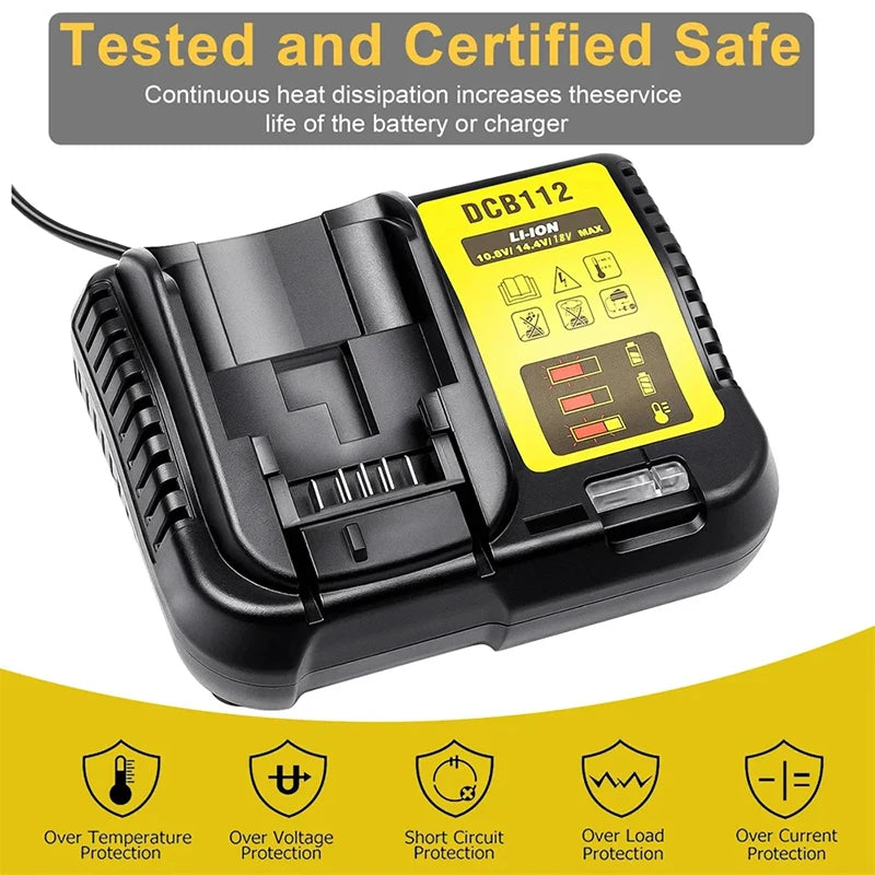 Lithium Battery Charger Accessories Parts LED Display For DeWalt For XR 10.8V 14.4V 20V Li-ion Cell Pack DCB112 DCB115 DCB118