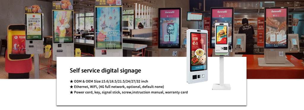 32-inch Self-service Kiosk: Touchscreen For Food Ordering And Restaurant Management