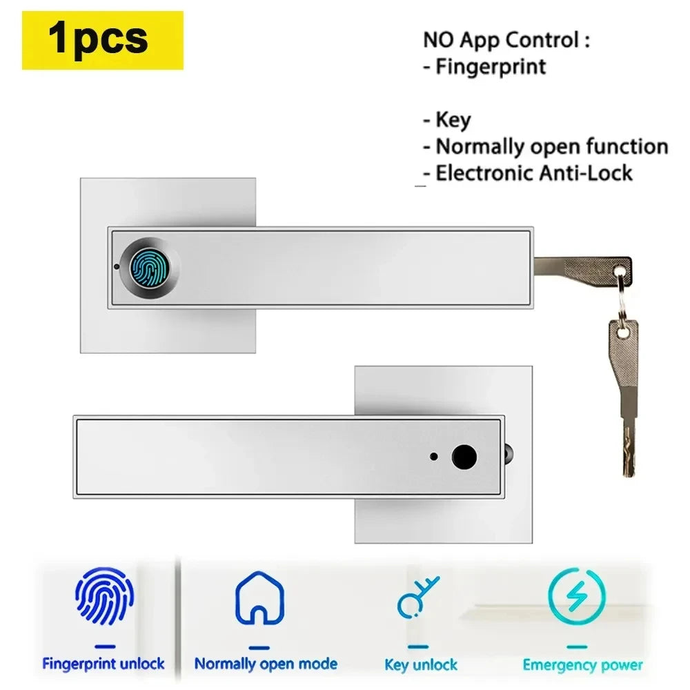 Fingerprint Password Door Lock With Tuya Electronic Smart Lock Digital Door Security Biometric Handle Lock For Bedroom Apartment
