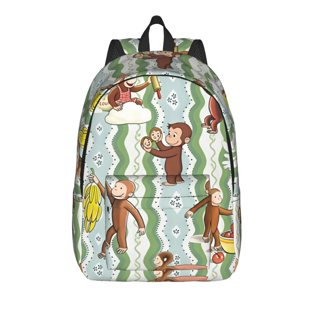Curious George Multifunctional Stickers Backpack  Trekking Backpacks Student Colorful Soft High School Bags Style Rucksack
