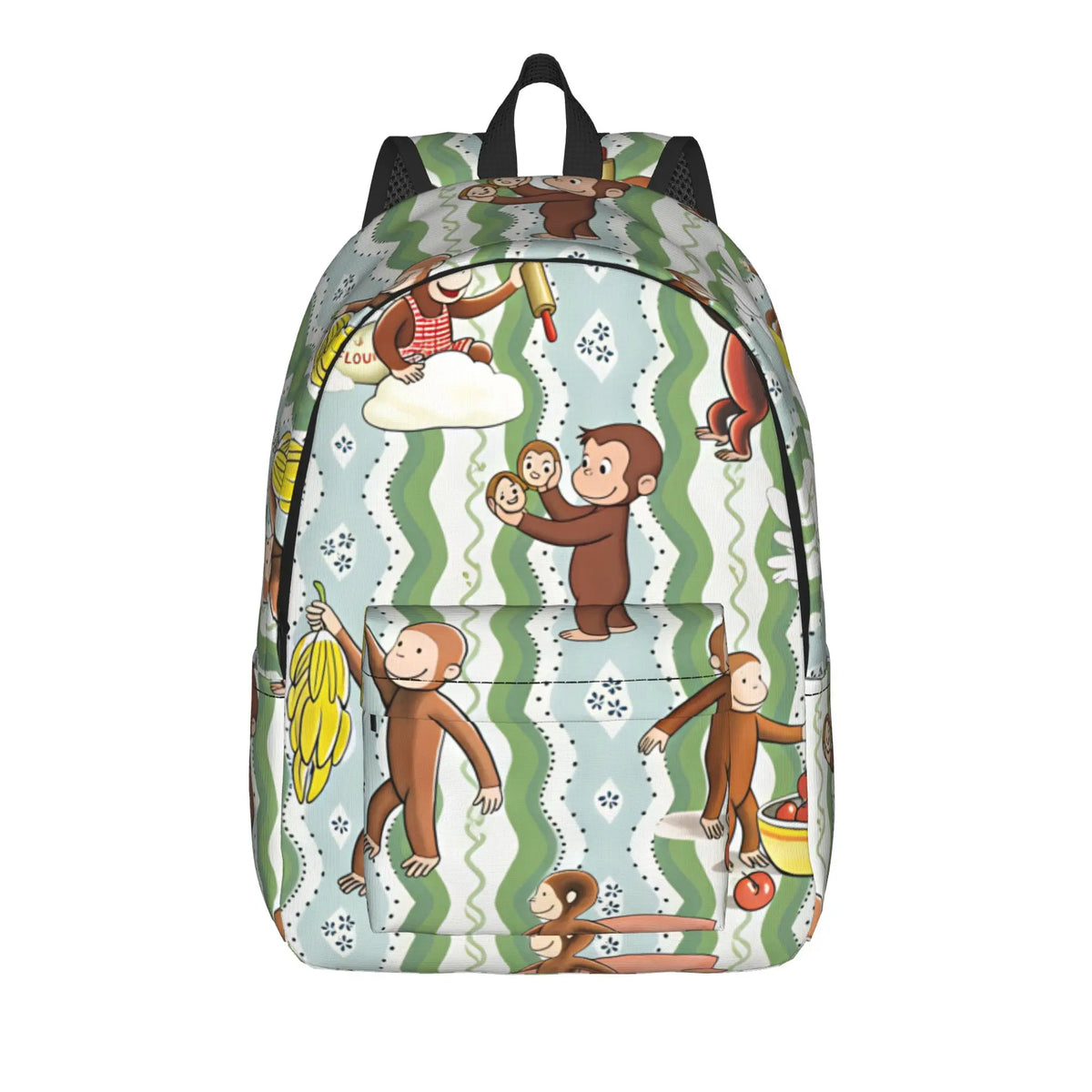 Curious George Multifunctional Stickers Backpack  Trekking Backpacks Student Colorful Soft High School Bags Style Rucksack