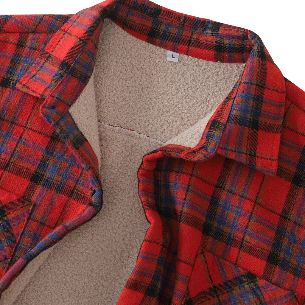 Quality Mens Plaid Flannel Shirts Thick Jacket Quilted Lined Long Sleeve Winter Shirt Cotton Coat with Pockets camisas de hombre