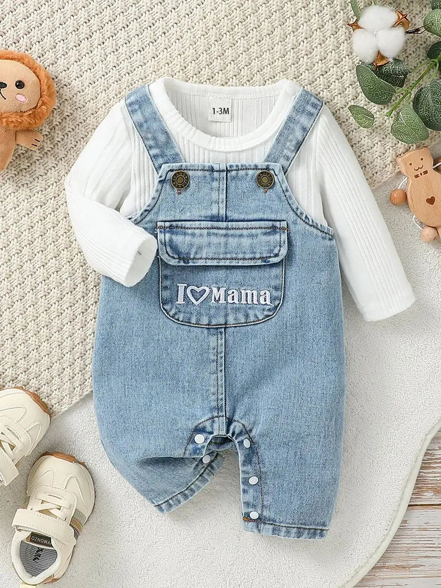 2PCS Baby Boys/Girls All Seasons Long Sleeve Top+Suspenders Pants Suit Clothes Stes For Newborn Daily Wear Clothing