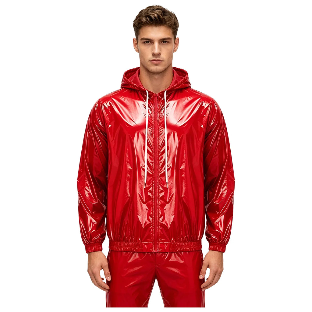 Mens Waterproof Hooded Jacket Tops Breathable Raincoat Waterproof Windproof Outdoor Biking Fishing Jacket Hood Outerwear