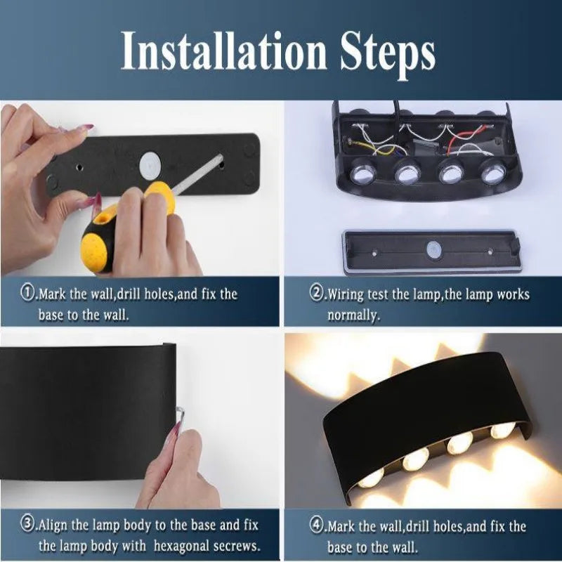 2W 4W 6W 8W 10W 12W LED Wall Light Outdoor Waterproof Modern Nordic style Indoor Wall Lamps Living Room Porch Garden Lamp