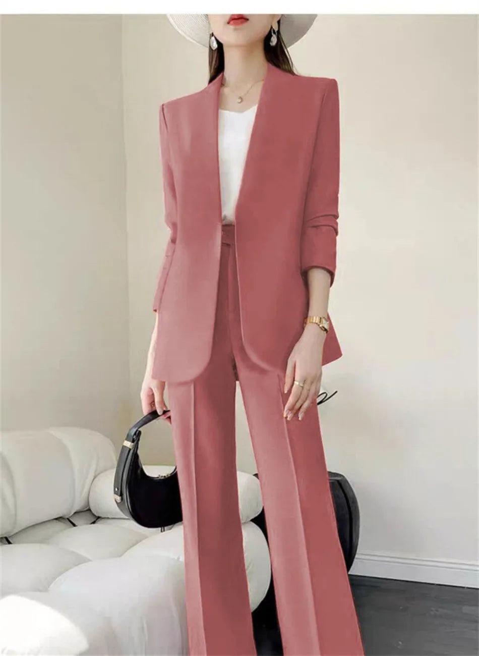 Fashion 2 Piece Sets Women Outfits Spring Autumn New in Korean Pants Sets Commuter Elegant Suit Coat 2 Piece Sets Women