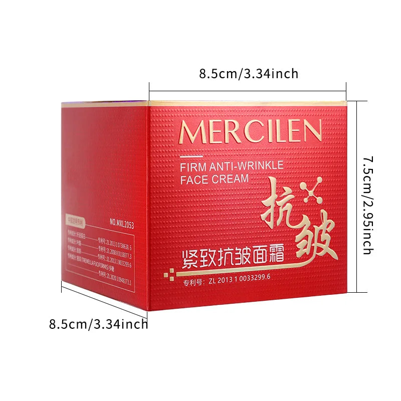 Mercilen Firming and Moisturizing Face Cream 50g, Deeply Nourishing and Firming Moisturizing Cream, Daily Care Facial Lifting Cream, Evens Out Skin Tone, Improves Fine Lines on the Face, Makes Skin Look Younger, Suitable for