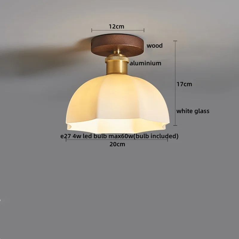 IWHD Walnut Copper LED Ceiling Lights Decoration Aisle Corridor Living Room Light Home Lighting Modern Ceiling lamp Luminaria