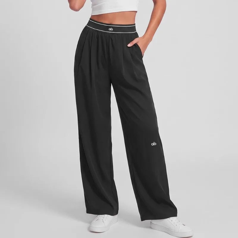 2026 Women's Loose Casual Sports High Waist Yoga Pants Breathable and Comfortable Versatile Trousers Women Wide Leg Sports Pants
