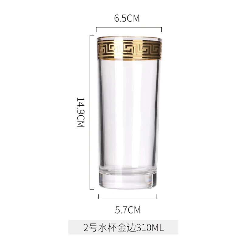 Phnom Penh Silver Rim European Glass Brandy Champagne Glasses Tall Wine Glasses Crystal Wine Glasses Table Household Glasses