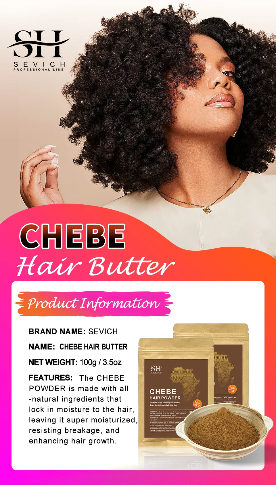 100% Natural Chad Chebe Powder Africa Super Fast Hair Regrowth Anti Hair Break Local Ingredient With Modern Craftsmanship Sevich