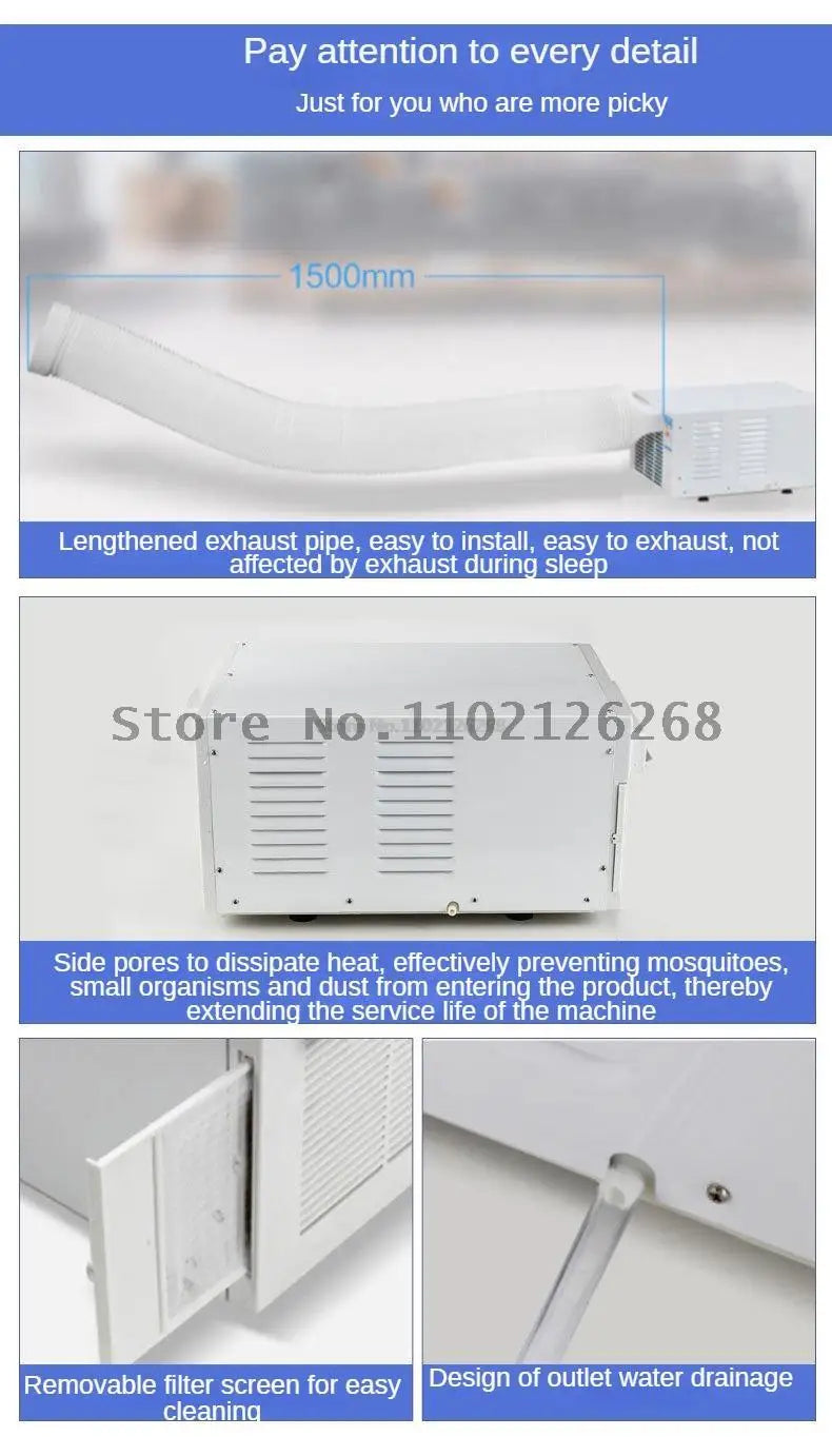 Desktop Air Conditioner Household Air Cooler Mini Air Conditioning With Remote Control LED Control Panel 12-Hour Timer