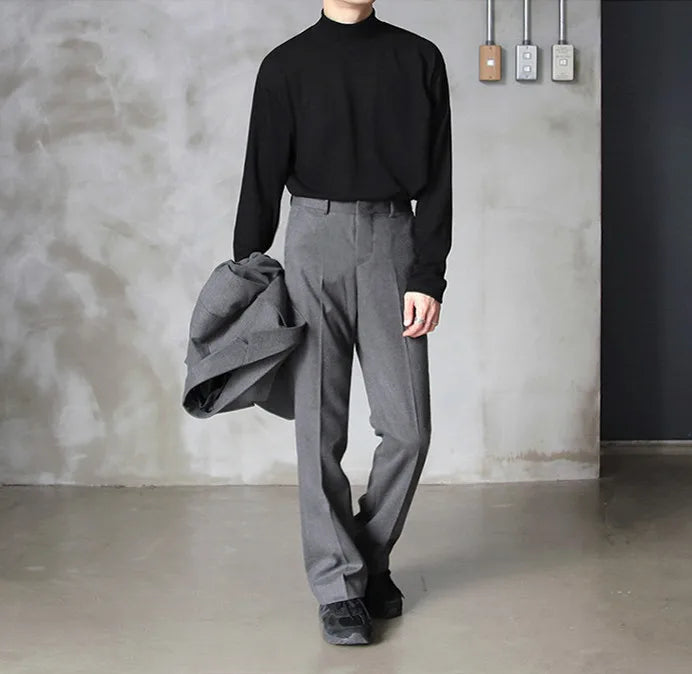 Men's Thermal Turtleneck Shirt Fleece Lined Long Sleeve Warm Pullover Loose Fit Casual Knit Top Winter Base Layer